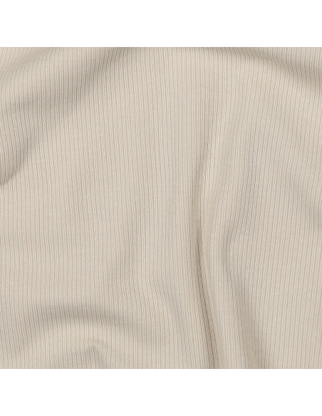 Tissu jersey coton maille fine côtelé - Sable
