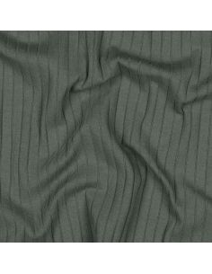 Tissu jersey coton léger côtelé - Vert foncé 2