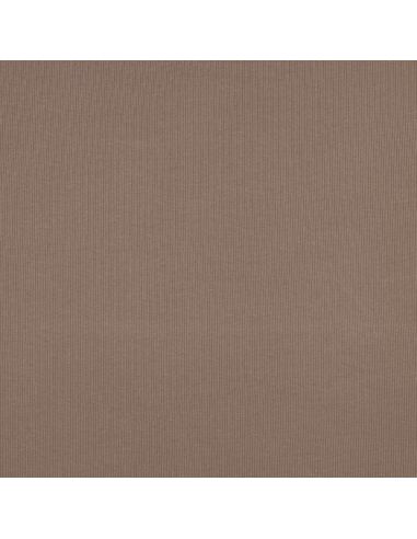 Tissu jersey coton maille fine côtelé - Taupe