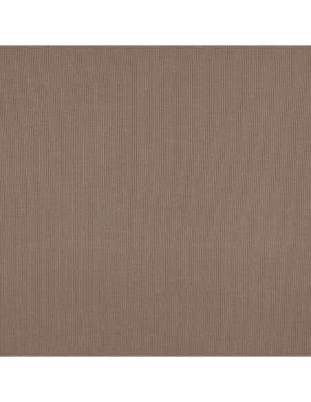 Tissu jersey coton maille fine côtelé - Taupe