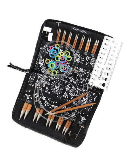 Pochette d´aiguilles à tricoter circulaires en bambou ChiaoGoo