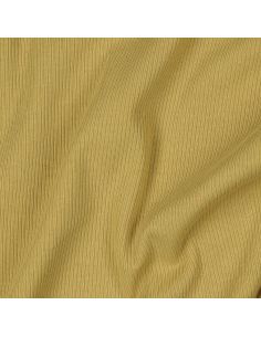 Tissu jersey coton maille fine côtelé - Ocre 2