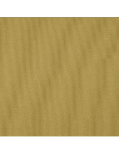 Tissu jersey coton maille fine côtelé - Ocre
