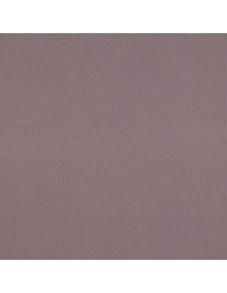 Tissu jersey coton maille fine côtelé - Mauve