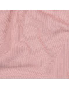 Tissu jersey coton maille fine côtelé - Rose 2
