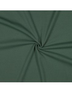 Tissu jersey coton maille fine côtelé - Vert