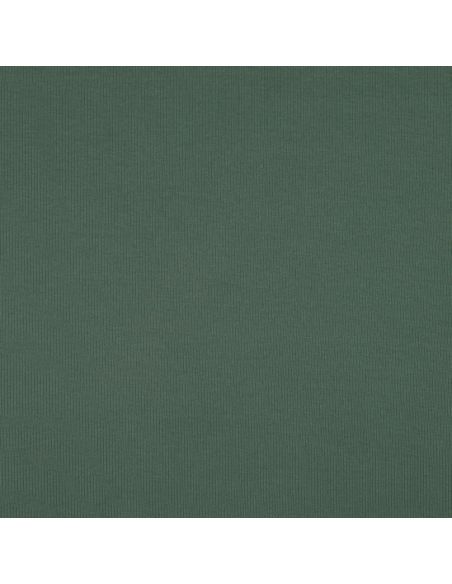 Tissu jersey coton maille fine côtelé - Vert