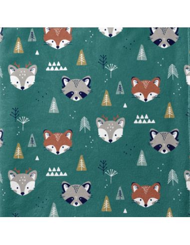 Tissu doudou - Animaux de la forêt