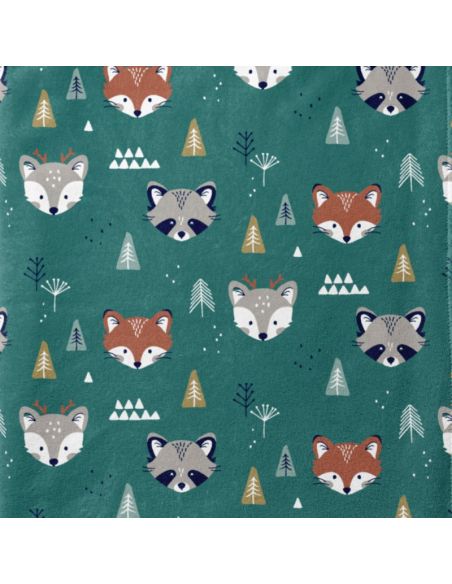Tissu doudou - Animaux de la forêt