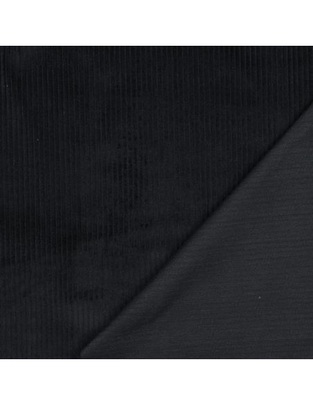 Tissu velours côtelé coton - Noir