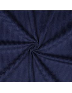 Tissu velours côtelé coton - Bleu marine