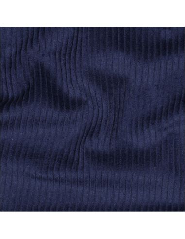 Tissu velours côtelé coton - Bleu marine