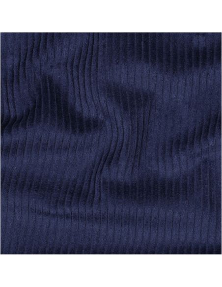 Tissu velours côtelé coton - Bleu marine