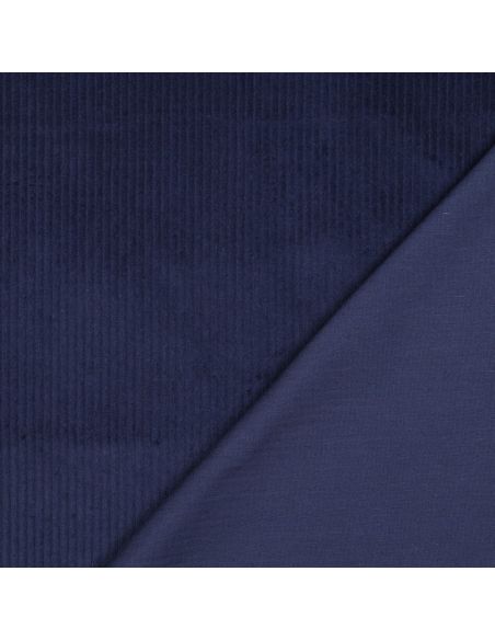 Tissu velours côtelé coton - Bleu marine
