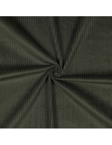 Tissu velours côtelé coton - Vert foncé