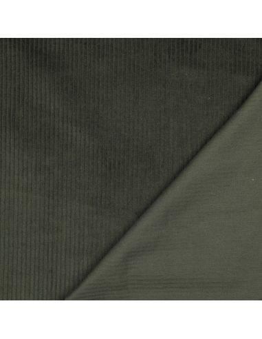 Tissu velours côtelé coton - Vert foncé