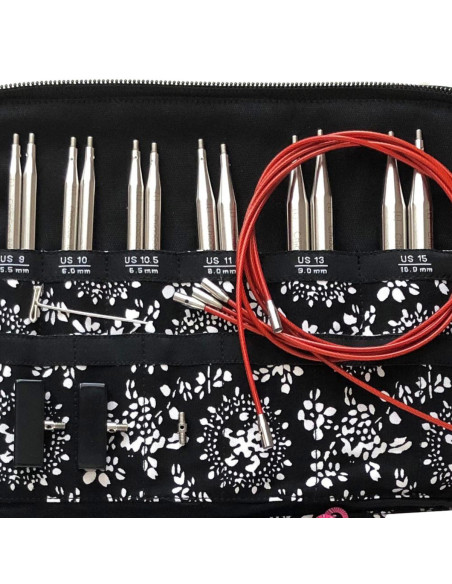Pochette d´aiguilles à tricoter circulaires en métal ChiaoGoo