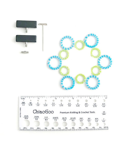 Pochette d´aiguilles à tricoter circulaires en métal ChiaoGoo