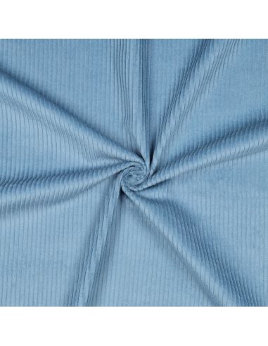 Tissu velours côtelé coton - Bleu