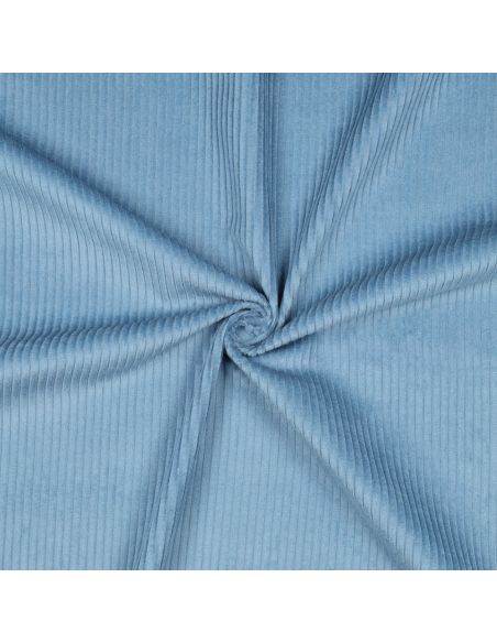 Tissu velours côtelé coton - Bleu