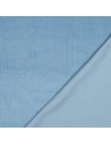 Tissu velours côtelé coton - Bleu