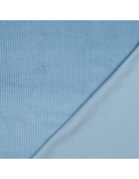 Tissu velours côtelé coton - Bleu