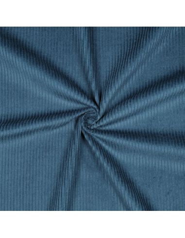 Tissu velours côtelé coton - Bleu pétrole