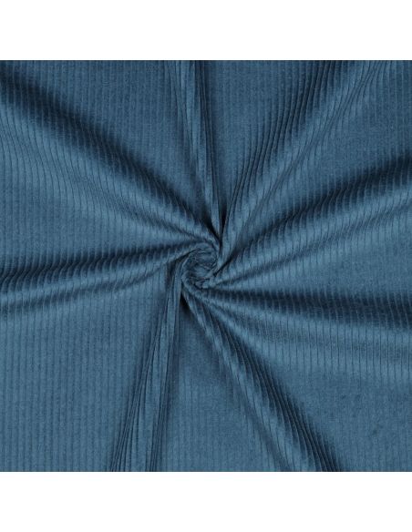 Tissu velours côtelé coton - Bleu pétrole