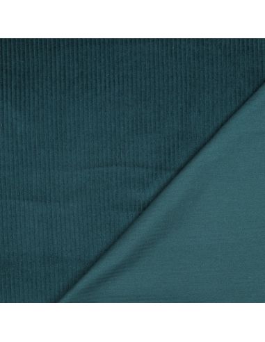 Tissu velours côtelé coton - Vert émeraude