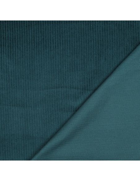Tissu velours côtelé coton - Vert émeraude