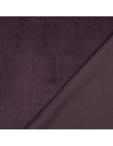 Tissu velours côtelé coton - Aubergine