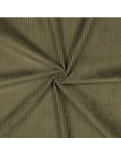 Tissu velours côtelé coton - Vert militaire