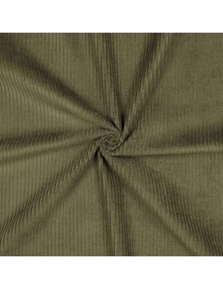 Tissu velours côtelé coton - Vert militaire