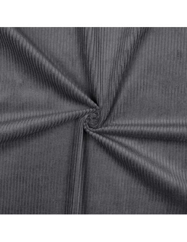 Tissu velours côtelé coton - Gris foncé