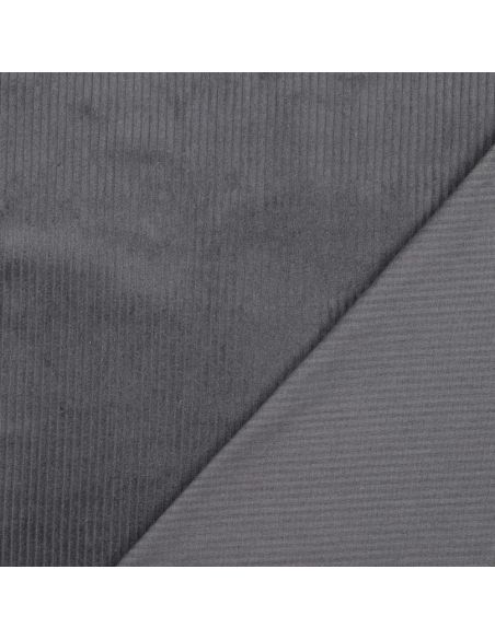 Tissu velours côtelé coton - Gris foncé