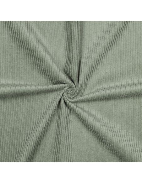 Tissu velours côtelé coton - Vert sauge