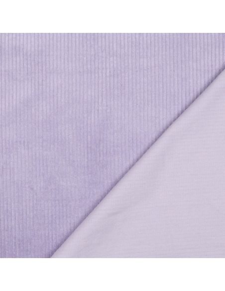 Tissu velours côtelé coton - Lilas