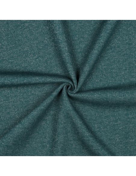 Tissu sweat pailleté - Bleu pétrole