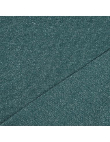 Tissu sweat pailleté - Bleu pétrole