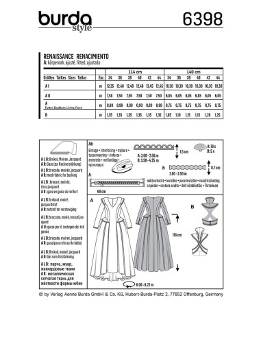 Patron de déguisement - Burda 6398