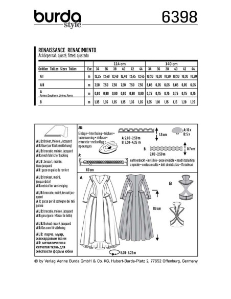 Patron de déguisement - Burda 6398