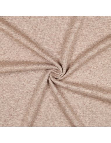 Tissu maille tricot mélangé - Canelle