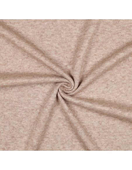 Tissu maille tricot mélangé - Canelle