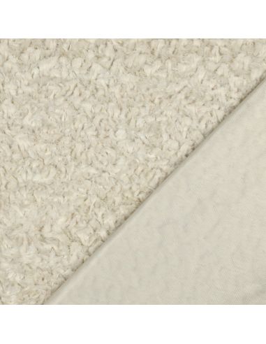 Tissu fausse fourrure - Écru