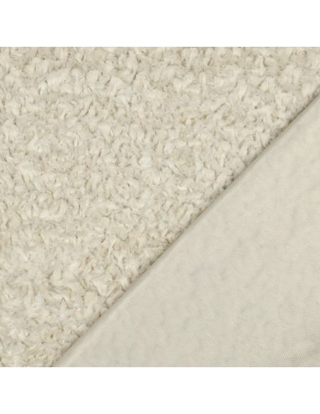 Tissu fausse fourrure - Écru