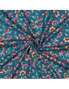 Tissu viscose lourde stretch Rosella - Bleu pétrole