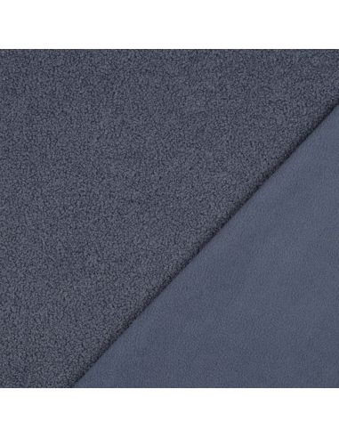Tissu polaire Teddy double face - Jeans