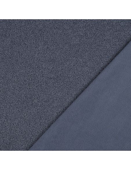 Tissu polaire Teddy double face - Jeans
