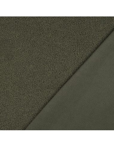 Tissu polaire Teddy double face - Kaki