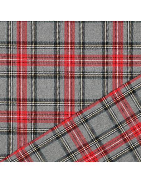 Tissus tartan écossais - Rouge et gris
